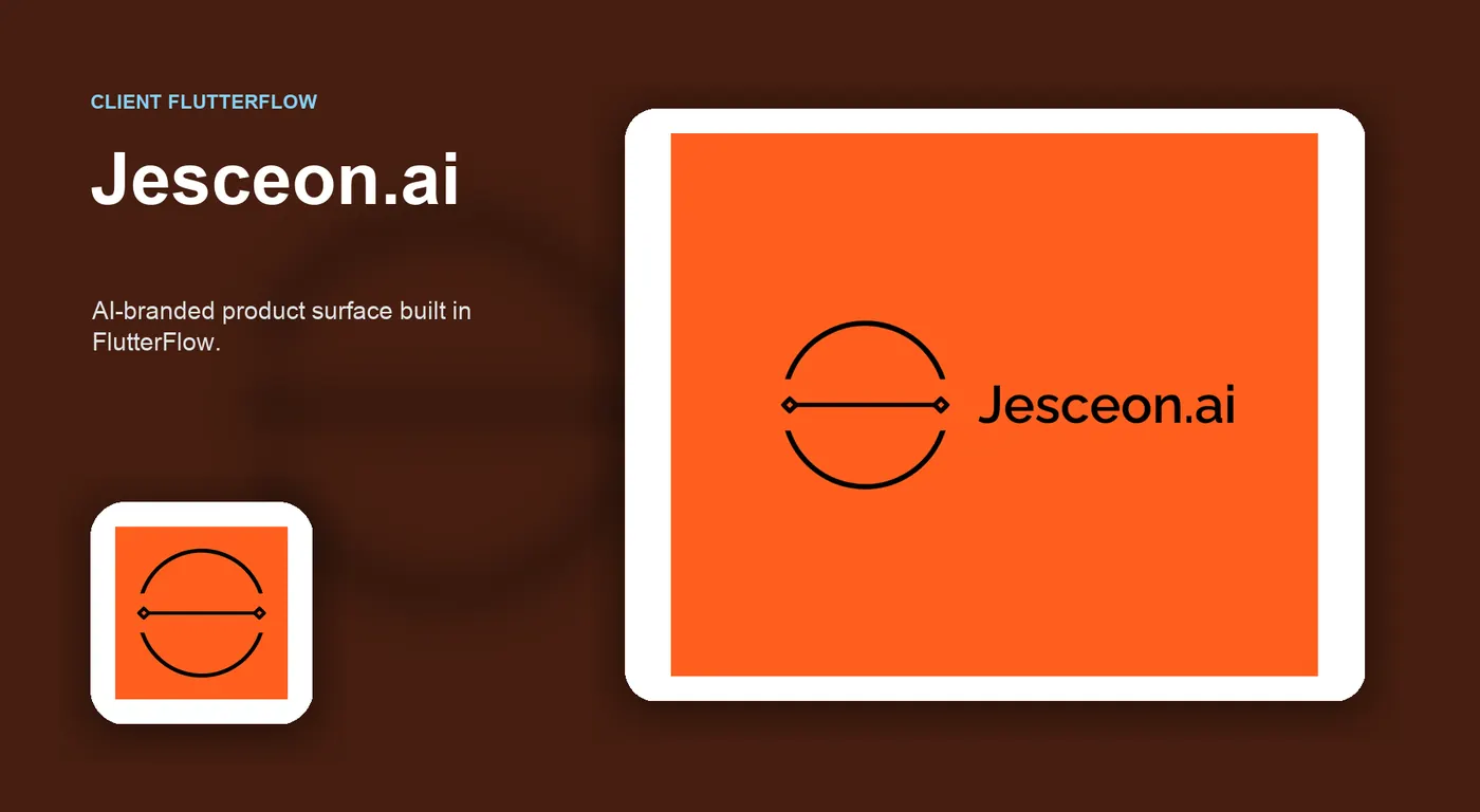 Jesceon.ai FlutterFlow client app portfolio cover.