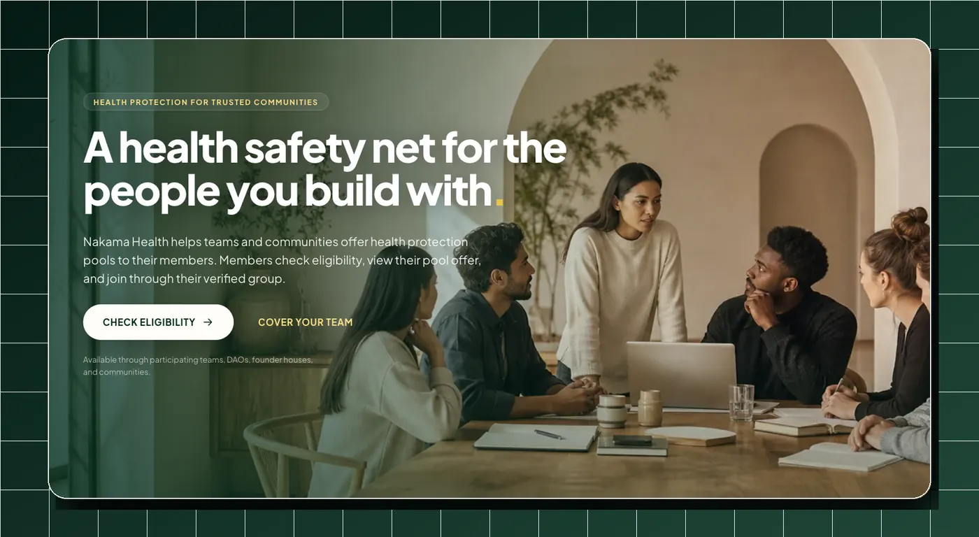 Nakama Health public website portfolio screenshot.