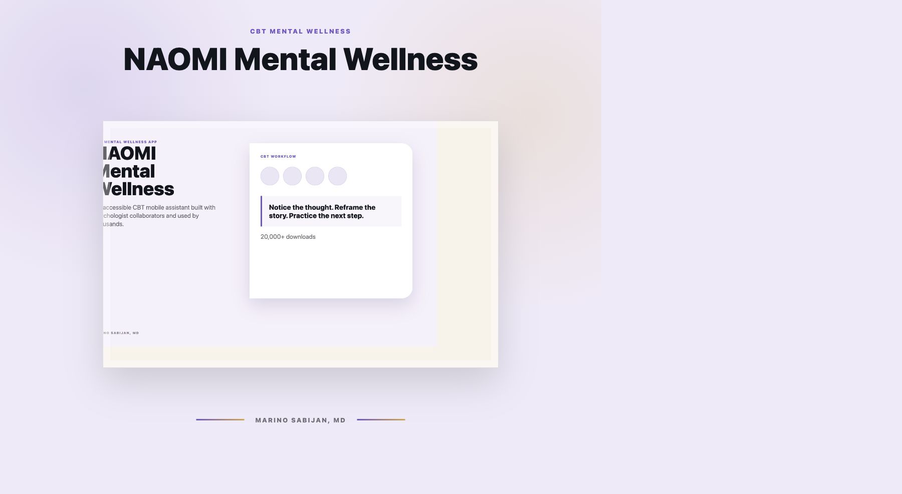 NAOMI mental wellness portfolio cover.